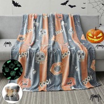 Glow In The Dark Halloween Blanket Gifts For Girls Boys, Soft Pumpkin Blanket 3  - £36.88 GBP