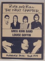 GREG KIHN / LOUISE GOFFIN - VINTAGE 1979 CLOTH CONCERT TOUR BACKSTAGE PASS - $225.49 MXN