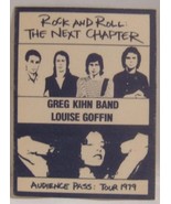 GREG KIHN / LOUISE GOFFIN - VINTAGE 1979 CLOTH CONCERT TOUR BACKSTAGE PASS - $223.68 MXN