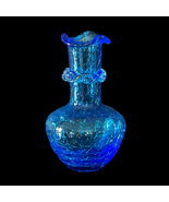 Vintage Blue Crackle Glass Bud Vase - $34.19 CAD