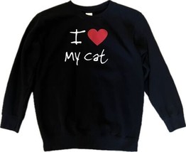 I Love My Cat Graphic Sweatshirt Kids Size 10 Black Long Sleeve Pullover - £11.94 GBP