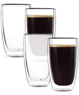 Glass Coffee Cups Without Handle, Insulated Cup with Lid Sets for Kitche... - £19.62 GBP