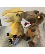 Jurassic World Velociraptor Tyrannosaurus Rex 12&quot; Stuffed Plush Toy NWT ... - $23.00 CAD