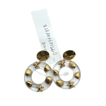 J.Crew Womens Acetate Charm Earrings Beach Seashells Gold One Size - $22.14