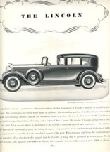 The Lincoln V-12 Brunn Brougham Magazine Ad 1930&#39;s - $17.82