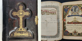 Antique Douay Rheims Catholic Bible Hubbard Oh Cribbons Family Latin Vulgate - £358.53 GBP