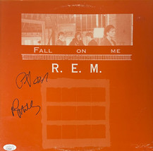 Mike Mills &amp; Peter Buck dual signed R.E.M. 1986 Fall on Me Vinyl Cover only- JSA - £103.85 GBP