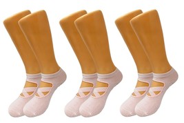 Pink Non-Slip Grip Pilates Yoga Socks with Straps for Pilates Yoga Balle... - £13.44 GBP