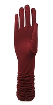 Burgundy Scrunchy Gloves - Mid Arm Fashion Gloves - Party, Dress, Prom, ... - £14.87 GBP