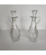 Anchor Hocking Prescut Glass Star of David Oil Vinegar Cruet &amp; Stoppers ... - $12.86