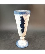 Hobbyist Footed Vase Speckled Blue Glaze Signed &#39;Kitty 83&#39; OBO - $16.00