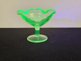 Vintage Green Depression Glass Sherbet 3&quot; Tall Collectible Antique Glass... - £11.81 GBP