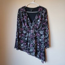 Venezia Asymmetrical Floral Empire Waist Blouse Womens Size 14/16 Made I... - £7.49 GBP