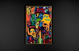 Framed wall art &quot;Mosaic of identity&quot;, Colorful wall art, Abstract painting, Fram - £377.45 GBP