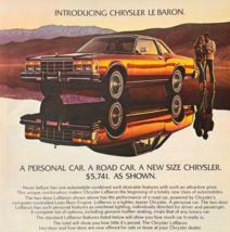 1977 Chrysler LeBaron Advertisement Vintage Automobilia Classic Car DWW13A - $24.99