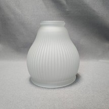 Frosted Glass Light Lamp Shade Globe Fixture Ribbed 2 1/4&quot; Fitter Vintag... - $14.85