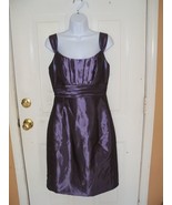 Belsoie Purple Metallic Pleated Bodice Empire Waist Ribbon Strap Dress S... - £29.20 GBP