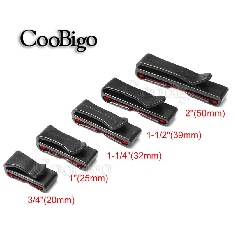 Sporting Belt Loop Slip Keeper Slider Buckle Clip Plastic Black Adjustable for O - £23.90 GBP