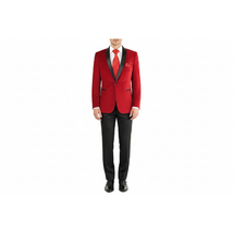 Mens Adolfo Velvet Dinner Jacket Shawl Satin Stage singer 3016J Christmas Red image 13
