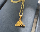 NEW ADIDAS INSPIRED LOGO GOLD PLATED METAL NECKLACE 20&quot; WITH ADJUSTER - $19.75