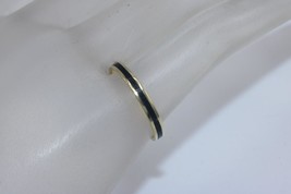 Vintage 14K Yellow Gold 2mm Black Enamel Band Stackable Eternity Ring Size (6) - £165.71 GBP