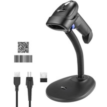Wireless 1D 2D Barcode Scanner With Stand, Portable Automatic Qr Code Sc... - £71.96 GBP