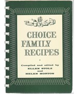 Choice Family Recipes Spiral bound 1956 Elm Grove WI Retro Cooking - $9.90