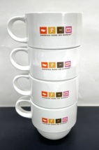 Vintage Set of 4 America Runs on Dunkin Donuts 2007 Stackable Large Coffee Mugs - £33.27 GBP
