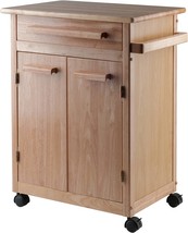 Kitchen Cabinet Storage Cart In Natural Wood With One Drawer That Is Lov... - £130.57 GBP