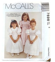 McCalls Sewing Pattern 7698 MARTHA CAMPBELL PULLEN Dress Smocked Girls S... - $16.19