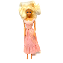 Vintage Mattel Barbie 1966 Body With Vintage Pink Dress Blonde Blue Eyes... - $18.54