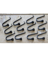 12 Wrought Iron Hammer In Hooks Antique Nail Hardware Amish Handmade Hanger - €20,14 EUR