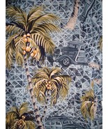 RJC Hawaii Hawaiian Shirt Large L Palm Trees Coconuts Woody Blue Green A... - $32.53 CAD