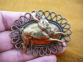 (b-bun-2) Bunny wild rabbit little Foo Foo hopping hare brass pin - $20.99