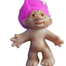 1986 Dam Troll Doll Pink Hair and Branding on Foot - $14.85