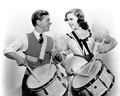 Primary image for Mickey Rooney and Judy Garland in Strike Up the Band playing drums 16x20 Canvas