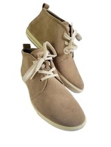 Ecco Boots Size 38 EU 7/7.5 W US Tan Suede Lace Up Short Ankle Boots Shock Point - £27.26 GBP