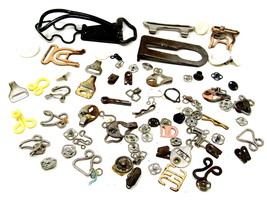 Lot Vintage Estate Snaps Fasteners Hooks Eyes Clips Crafts Sewing US Seller C - £29.72 GBP