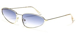 New Gold Thin Frame Womens Oval Metal 90&#39;S Sunglasses Blue Fade Lens M6342-CO - £8.14 GBP