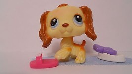 LPS # 298 Cream and Orange Cocker Spaniel Puppy Dog with Accessories - £21.14 GBP