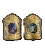 Lot Of 2 Vintage Florentine Wood Wall Plaques Italy Mid Century Modern - $812.35 MXN