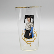 Pub Glass Marked 1/4 Gill Woman in Medieval Traditional Garment Antique ... - $10.79