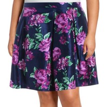 Sequin Hearts Womens Plus Size Floral Print A-Line Skirt,Navy Glitter Floral,22 - £37.78 GBP