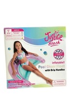 Justice Beach Inflatable Float Pool Chair Grip Handles Purple Glitter ($) - $29.70