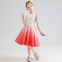 3D Flowers Short Junior Bridesmaid Dresses With Bow Party Dress For Girl Formal  - £131.54 GBP