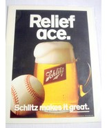 1979 Color Ad Schlitz Beer, Schlitz Makes the Difference, Relief Ace - $12.32 CAD