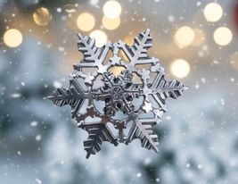 Christmas Snowflake Brooch | Silver Winter Frost Star Flake Jewelry Pin - $26.99