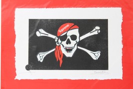 Supreme Pirata Jolly Roger Estampado Por Fairchild París Ap - £133.87 GBP