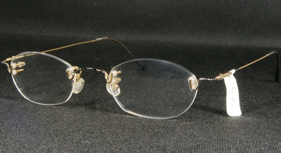 Vintage BI 8596-16 Gold /Black /Silver UNIQUE RARE EYEGLASSES GLASSES 48... - $74.96