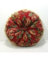 Roses are Red Floral Fringed 14-inch Round Decorative Pillow - £31.17 GBP